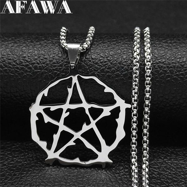 pendant necklaces witchcraft branches pentagram stainless steel chain silver color jewelry chaine acier inoxydable n1195s02
pendant necklaces witchcraft branches pentagram stainless steel chain silver color jewelry chaine acier inoxydable n1195s02