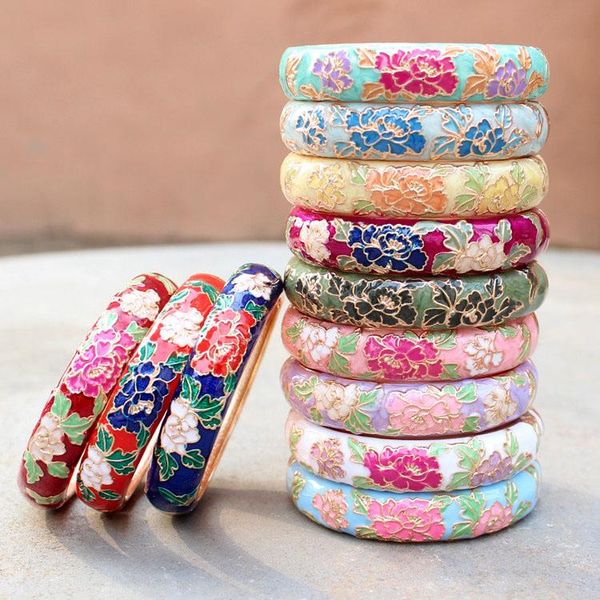 bangle cloisonne enamel widen peony flower jewelry women hard bracelet chinese copper jewellery accessories gift, Black
bangle cloisonne enamel widen peony flower jewelry women hard bracelet chinese copper jewellery accessories gift, Black