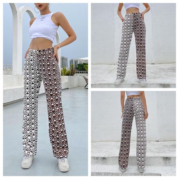 women's pants & capris 2021 autumn women straight-leg with pockets lady brown heart and plaid printed pattern high waist trousers, s, Black;white
women's pants & capris 2021 autumn women straight-leg with pockets lady brown heart and plaid printed pattern high waist trousers, s, Black;white