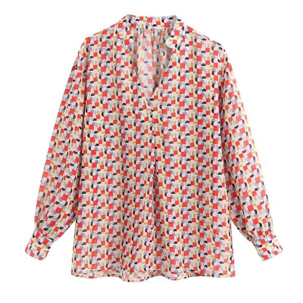 women's blouses & shirts 2021 spring v-neckline long sleeve closure hem side split translucent shirt geometric graphic, White
women's blouses & shirts 2021 spring v-neckline long sleeve closure hem side split translucent shirt geometric graphic, White