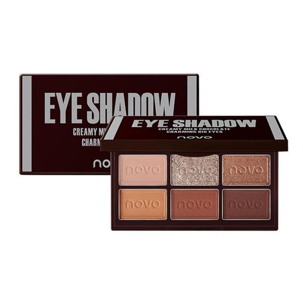 novo chocolate eyeshadow palettes 6 color eye shadow for beginner easy to wear shimmer matte coloris cosmetics makeup palette
novo chocolate eyeshadow palettes 6 color eye shadow for beginner easy to wear shimmer matte coloris cosmetics makeup palette
