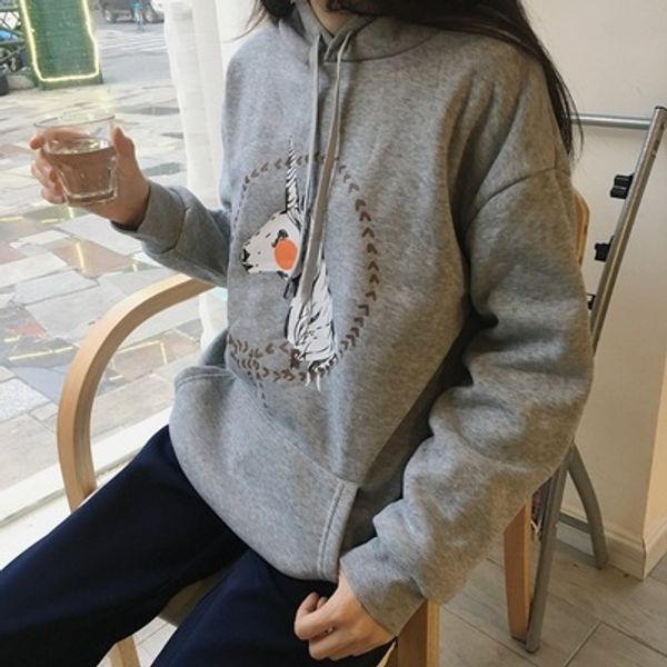 the new animal print hoodie for women autumn and winter style with fleece and thick student korean version loose round neck with long sleeve, Black
the new animal print hoodie for women autumn and winter style with fleece and thick student korean version loose round neck with long sleeve, Black