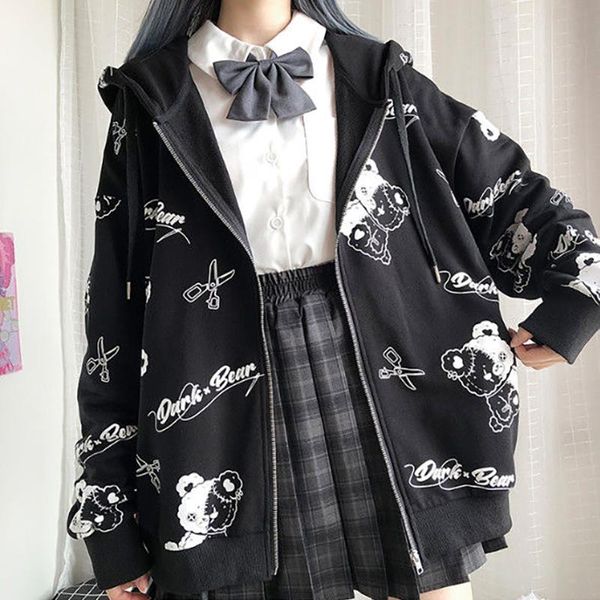 women's hoodies & sweatshirts hooded sweatshirt dark gothic print plus velvet thickening korean fashion loose hip-hop streetwear y2k k, Black
women's hoodies & sweatshirts hooded sweatshirt dark gothic print plus velvet thickening korean fashion loose hip-hop streetwear y2k k, Black
