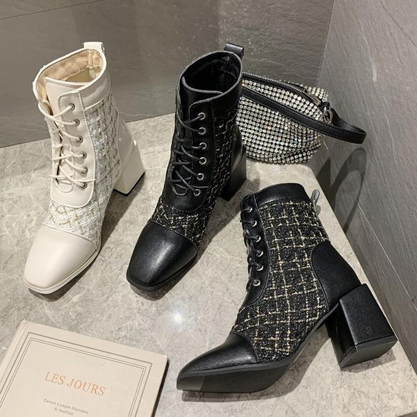 boots 2021 winter designer women beige black 7cm thick high heels ankle checkered square toe gladiator lace up shoes
boots 2021 winter designer women beige black 7cm thick high heels ankle checkered square toe gladiator lace up shoes