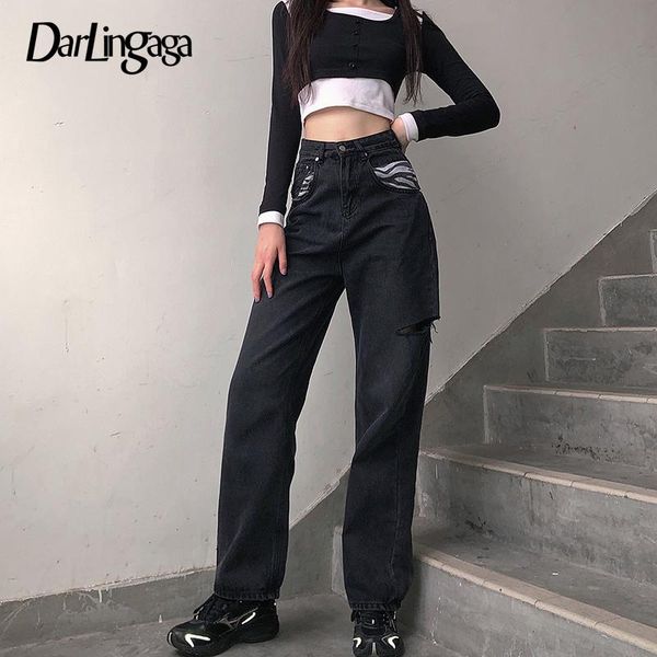 women's jeans darlingaga streetwear straight black hole ripped women fashion punk style denim trousers retro baggy pants high waist jea, Blue
women's jeans darlingaga streetwear straight black hole ripped women fashion punk style denim trousers retro baggy pants high waist jea, Blue