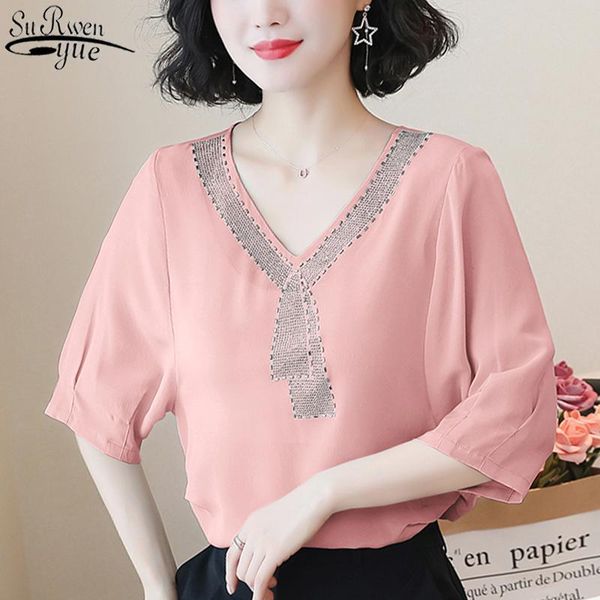 women's t-shirt women 2021 summer short sleeve v neck fashion solid office lady beaded silk loose woman's shirts plus size -4xl 9, White
women's t-shirt women 2021 summer short sleeve v neck fashion solid office lady beaded silk loose woman's shirts plus size -4xl 9, White