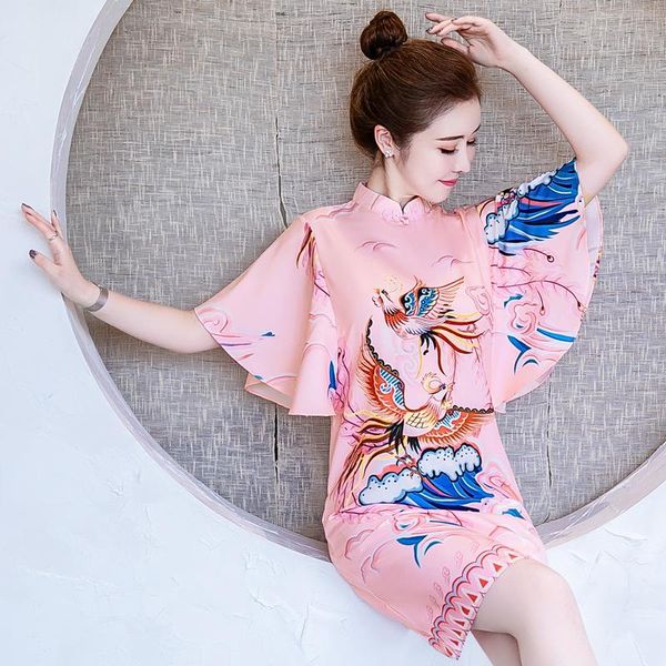 ethnic clothing summer pink qipao dress fashion ruffle flare sleeve bodycon bandage elegant vintage chinese style improve modern, Red
ethnic clothing summer pink qipao dress fashion ruffle flare sleeve bodycon bandage elegant vintage chinese style improve modern, Red