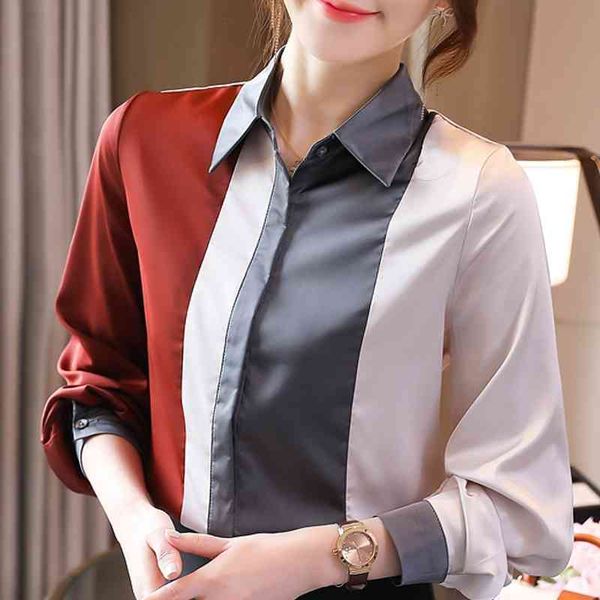 long sleeve striped color matching chiffon blouse shirt blouse women blusas mujer de moda turn down collar blouse e347 210602, White
long sleeve striped color matching chiffon blouse shirt blouse women blusas mujer de moda turn down collar blouse e347 210602, White