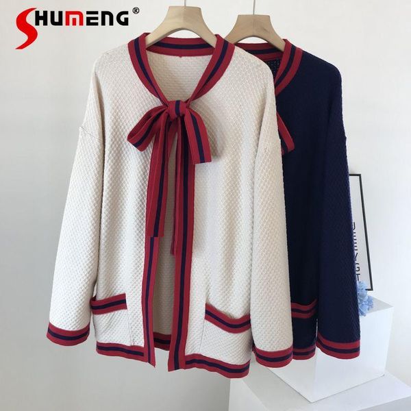 women's knits & tees 2021 autumn winter european patchwork knitted fashion simple office lady lace-up long sleeve sweater cardigan, White
women's knits & tees 2021 autumn winter european patchwork knitted fashion simple office lady lace-up long sleeve sweater cardigan, White