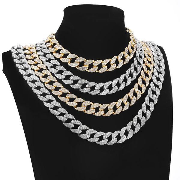 pendant necklaces hip hop 15mm cuban link chain for men iced out bling rhinestone chaine homme fashion jewelry men's, Silver
pendant necklaces hip hop 15mm cuban link chain for men iced out bling rhinestone chaine homme fashion jewelry men's, Silver