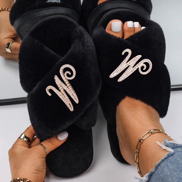 slippers fluffy faux fur for women rhinestone pearl letters w custom designer slides flats sandals flip flops luxury shoes, Black
slippers fluffy faux fur for women rhinestone pearl letters w custom designer slides flats sandals flip flops luxury shoes, Black