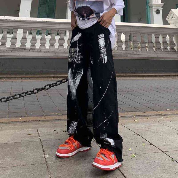 letter graffiti jeans men printed straight-leg pants 2021 autumn new high street hip-hop style personality wide-leg trend 0214, Black
letter graffiti jeans men printed straight-leg pants 2021 autumn new high street hip-hop style personality wide-leg trend 0214, Black