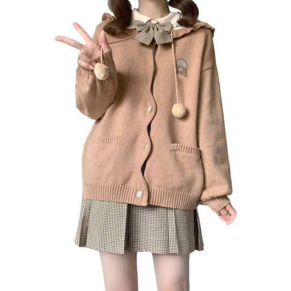 women's knits & tees winter lolita cute ears hooded jumper button down jackets kawaii cat embroidery cardigan teen girls harajuku knit, White
women's knits & tees winter lolita cute ears hooded jumper button down jackets kawaii cat embroidery cardigan teen girls harajuku knit, White