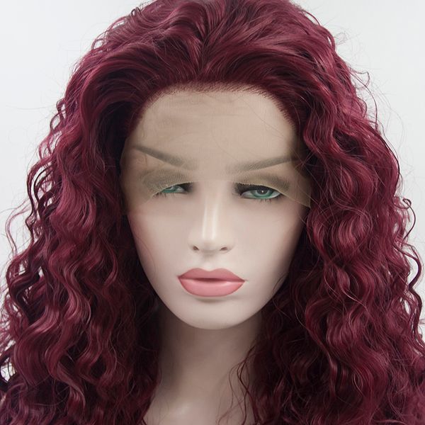 curly burgundy colored medium brown lace front pre plucked colored wig for women synthetic heat resistant fiber wigsfactory direct, Black
curly burgundy colored medium brown lace front pre plucked colored wig for women synthetic heat resistant fiber wigsfactory direct, Black