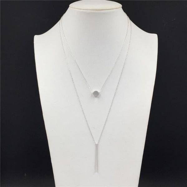 pendant necklaces casual worn gold color plating round bar layered necklace for women girl elegant sweater decoration jewelry accessory, Silver
pendant necklaces casual worn gold color plating round bar layered necklace for women girl elegant sweater decoration jewelry accessory, Silver