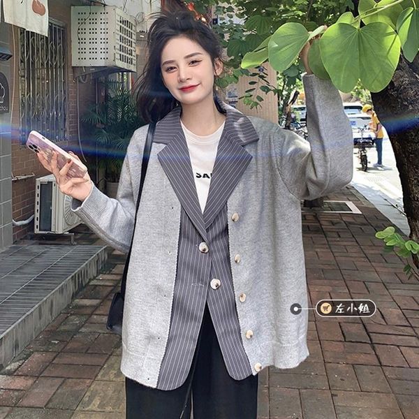 women's suits & blazers fake two sweater coat cardigan women's spring and autumn 2021 korean casual loose grey long sleeved knitted, White;black
women's suits & blazers fake two sweater coat cardigan women's spring and autumn 2021 korean casual loose grey long sleeved knitted, White;black