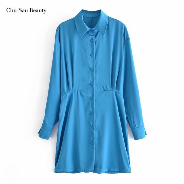 casual dresses women's fashion blue satin shirt dress, retro lapel single-breasted long sleeve elegant mini skirt, personalized draped, Black;gray
casual dresses women's fashion blue satin shirt dress, retro lapel single-breasted long sleeve elegant mini skirt, personalized draped, Black;gray