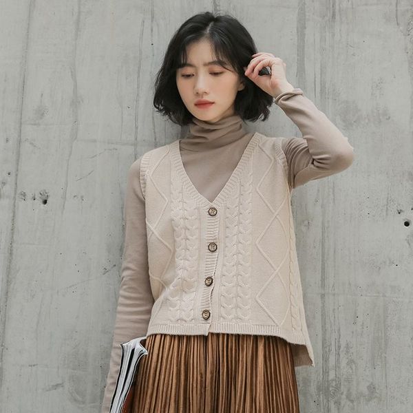 women's vests autumn korean style college all-match vest sleeveless single-breasted sweater loose short top, Black;white
women's vests autumn korean style college all-match vest sleeveless single-breasted sweater loose short top, Black;white