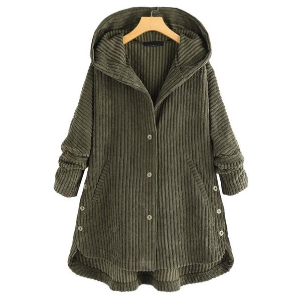 women's wool & blends autumn and winter jacket fashion solid color corduroy hooded cotton coat casual, Black
women's wool & blends autumn and winter jacket fashion solid color corduroy hooded cotton coat casual, Black