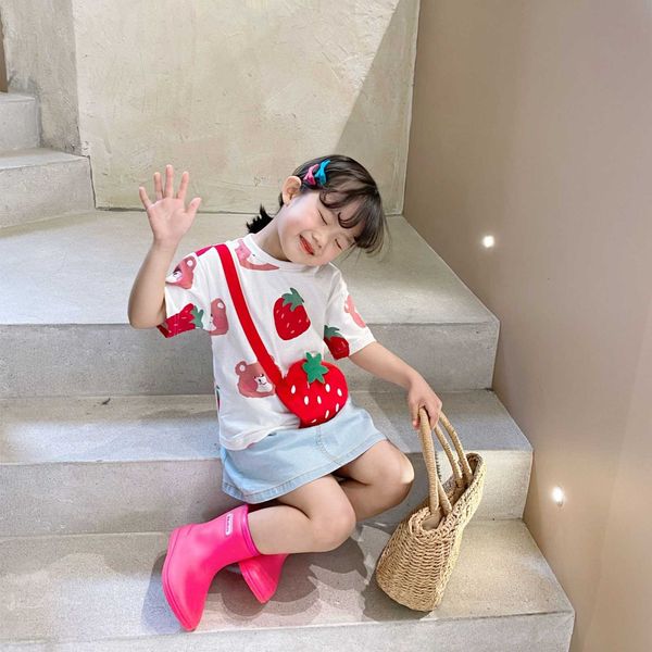 girls' 2021 fruit spring clothing and bag summer bear print short sleeve t-shirt ins multi color foreign style, Black;white
girls' 2021 fruit spring clothing and bag summer bear print short sleeve t-shirt ins multi color foreign style, Black;white