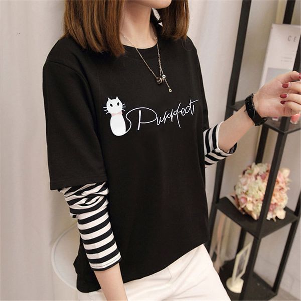 tees women's t-shirt2021 spring korean bottomed shirt t-shirt long sleeve fake two loose and versatile autumn cloth outer wear top, White
tees women's t-shirt2021 spring korean bottomed shirt t-shirt long sleeve fake two loose and versatile autumn cloth outer wear top, White