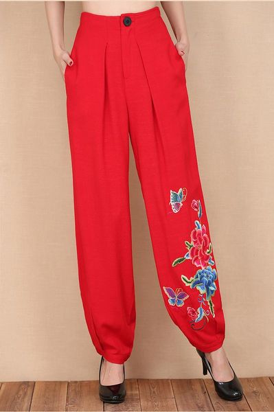 women's pants & capris folk-custom cotton fabric embroidery trousers loose wide leg plus size fours women high waist, Black;white
women's pants & capris folk-custom cotton fabric embroidery trousers loose wide leg plus size fours women high waist, Black;white