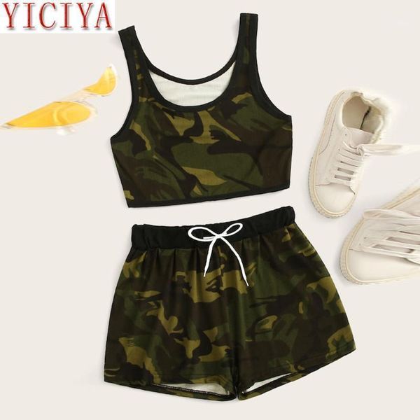 summer camouflage tank shorts women outfits 2 piece set drawstring short pants tracksuit o-neck sportsuit1, White
summer camouflage tank shorts women outfits 2 piece set drawstring short pants tracksuit o-neck sportsuit1, White