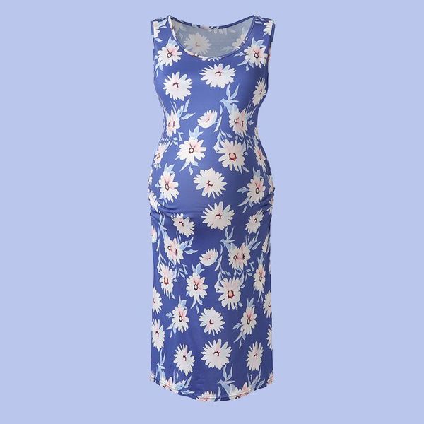 maternity dresses gown summer round neck sleeveless little daisy print vest dress long skirt robe maternité, White
maternity dresses gown summer round neck sleeveless little daisy print vest dress long skirt robe maternité, White