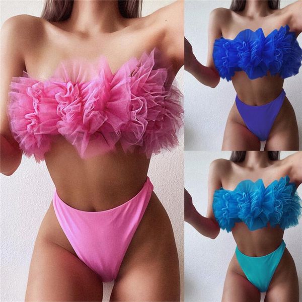 women's swimwear bandeau pink swimsuit bathing suit women 2021 bikini set 2 peice, White;black
women's swimwear bandeau pink swimsuit bathing suit women 2021 bikini set 2 peice, White;black