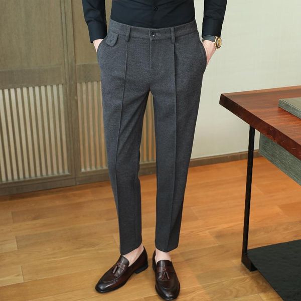 men's suits & blazers autumn winter business dress pant thick woolen cloth suit pants casual slim office social trousers streetwear men, White;black
men's suits & blazers autumn winter business dress pant thick woolen cloth suit pants casual slim office social trousers streetwear men, White;black