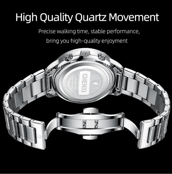 wristwatches chenxi 937 men's watches casual waterproof chronograph stainless steel quartz luxury fashion business men, Slivery;brown
wristwatches chenxi 937 men's watches casual waterproof chronograph stainless steel quartz luxury fashion business men, Slivery;brown