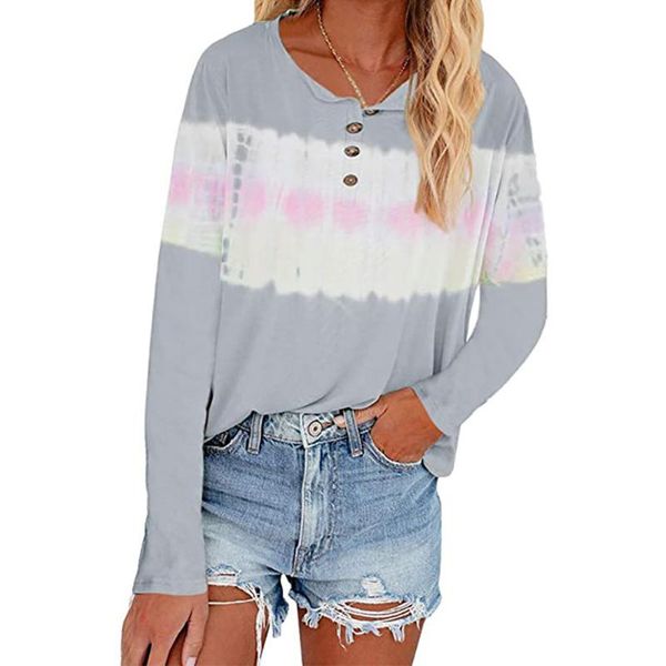 women's t-shirt #w autumn buttons women tshirts tie dye printed o-neck long sleeve tee shirts fall 2021 trend casual loose soft lady cl, White
women's t-shirt #w autumn buttons women tshirts tie dye printed o-neck long sleeve tee shirts fall 2021 trend casual loose soft lady cl, White