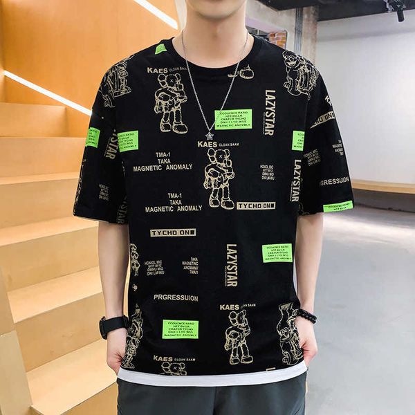 w0079 male student youth cotton round neck printing half sleeve fake two pieces casual bottomed short sleeve t-shirt, White;black
w0079 male student youth cotton round neck printing half sleeve fake two pieces casual bottomed short sleeve t-shirt, White;black