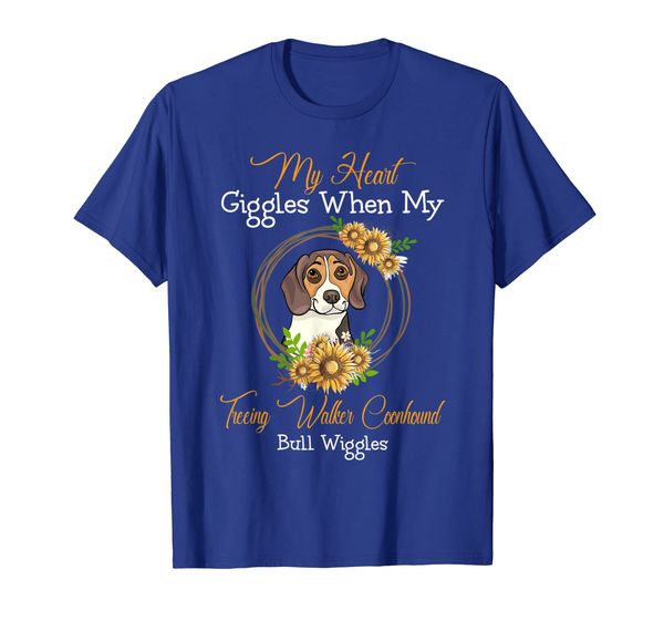 treeing walker coonhound my heart giggles t-shirt dog lovers, White;black 
treeing walker coonhound my heart giggles t-shirt dog lovers, White;black