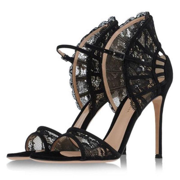 dress shoes fashion banquet women's super high heeled fish mouth mesh hollow lace strap and bag heel sandals, Black
dress shoes fashion banquet women's super high heeled fish mouth mesh hollow lace strap and bag heel sandals, Black
