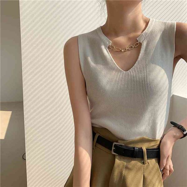 women's tanks & camis summer new minimalist chic fashion solid color knitted vest women all-match korean sleeveless v-neck suspend, White
women's tanks & camis summer new minimalist chic fashion solid color knitted vest women all-match korean sleeveless v-neck suspend, White