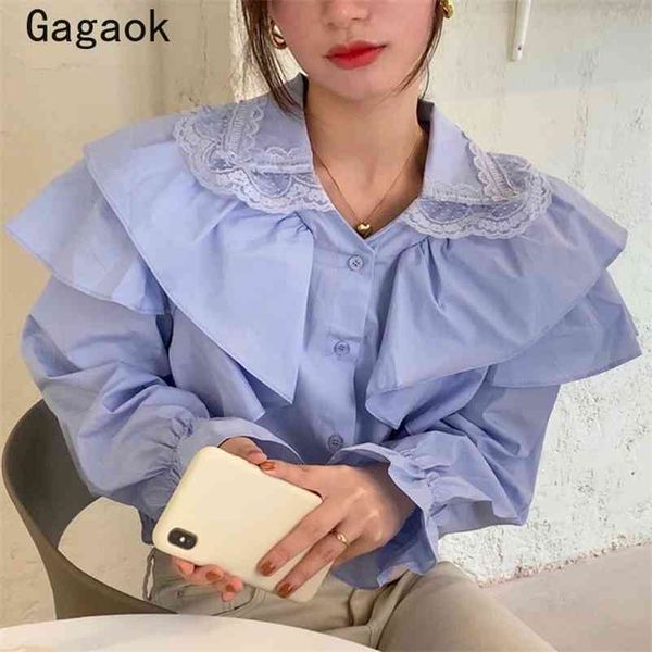blouse women spring autumn solid office lady lace flare sleeve sweet shirts korean chic wild fashion blouses 210531, White
blouse women spring autumn solid office lady lace flare sleeve sweet shirts korean chic wild fashion blouses 210531, White