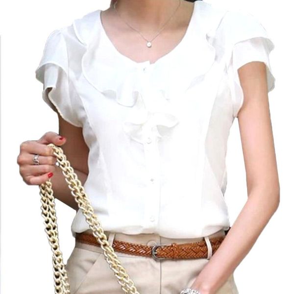 women's blouses & shirts summer office chiffon blouse women short butterfly sleeve casual ladies shirt white o neck ruffled female swe
women's blouses & shirts summer office chiffon blouse women short butterfly sleeve casual ladies shirt white o neck ruffled female swe
