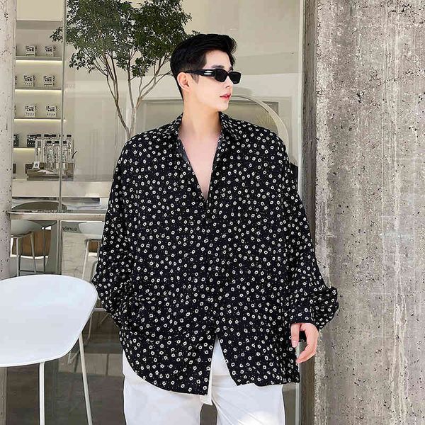 men's casual shirts wear flower print oversize loose long sleeve blouses man korean streetwear fashion vintage dress shirt zbut, White;black
men's casual shirts wear flower print oversize loose long sleeve blouses man korean streetwear fashion vintage dress shirt zbut, White;black