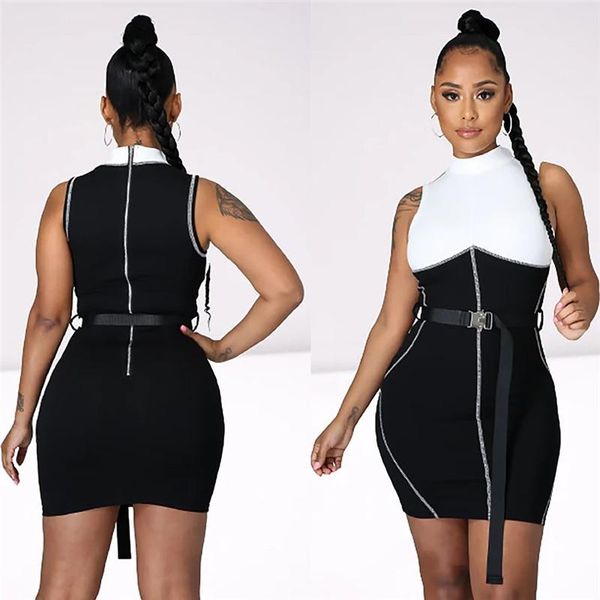 casual dresses women o neck sheath mini dress summer patchwork short party vestidos, Black;gray
casual dresses women o neck sheath mini dress summer patchwork short party vestidos, Black;gray