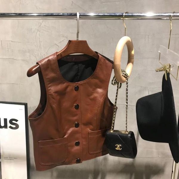 women's leather & faux shzq real sheep gilet ladies genuine lambskin vest, Black 
women's leather & faux shzq real sheep gilet ladies genuine lambskin vest, Black