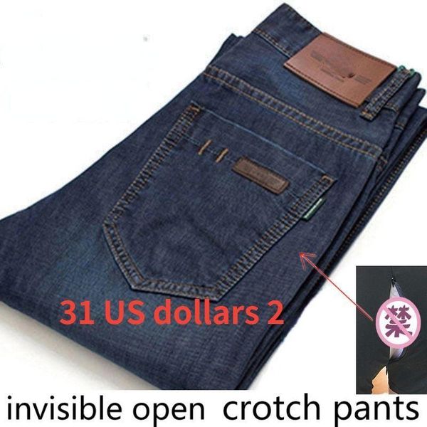 men's jeans open-seat pants spring and autumn stretch straight loose field dating invisible zipper open-crotch, Blue
men's jeans open-seat pants spring and autumn stretch straight loose field dating invisible zipper open-crotch, Blue
