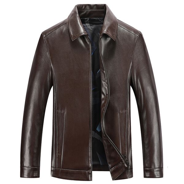 men's leather & faux spring and autumn quality genuine jacket business casual sheep skin turndown coat black biker 60hx
men's leather & faux spring and autumn quality genuine jacket business casual sheep skin turndown coat black biker 60hx
