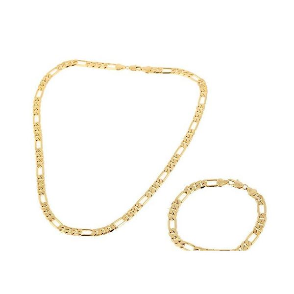 solid yellow gold filled mens womens chain bracelet set of figaro chain necklace bracelet set usjsn, Silver
solid yellow gold filled mens womens chain bracelet set of figaro chain necklace bracelet set usjsn, Silver