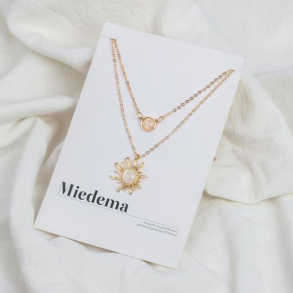 pendant necklaces fashion double layer chain necklace bohemia shiny gems sun flower for women girls charm jewelry party gifts, Silver
pendant necklaces fashion double layer chain necklace bohemia shiny gems sun flower for women girls charm jewelry party gifts, Silver