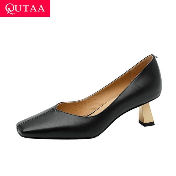 dress shoes qutaa 2021 square toe fashion high heels genuine leather shallow women spring autumn concise basic female pumps size 34-39, Black
dress shoes qutaa 2021 square toe fashion high heels genuine leather shallow women spring autumn concise basic female pumps size 34-39, Black