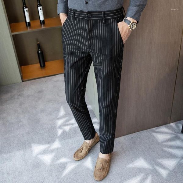 men's suits & blazers classic striped business dress pants men slim fit casual formaloffice social trousers ankle length suit pantalon, White;black
men's suits & blazers classic striped business dress pants men slim fit casual formaloffice social trousers ankle length suit pantalon, White;black
