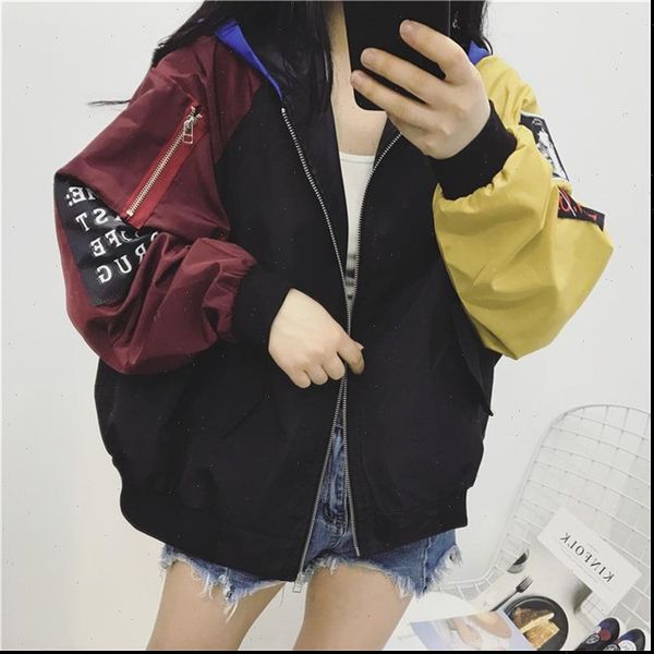 womens jacket 2021 spring autumn women contrast short jacket long sleeve zipper letter jacket korean loose patch coat female, Black;brown
womens jacket 2021 spring autumn women contrast short jacket long sleeve zipper letter jacket korean loose patch coat female, Black;brown