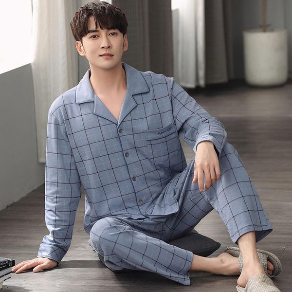 men's sleepwear plus size -4xl men pajamas set 100%cotton mens long sleeve turn-down collar leisure male pyjamas, Black;brown
men's sleepwear plus size -4xl men pajamas set 100%cotton mens long sleeve turn-down collar leisure male pyjamas, Black;brown