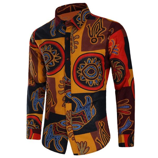 men's casual shirts fashion flower printed long sleeve men camisa male slim fit vintage linen shirt blouse, White;black
men's casual shirts fashion flower printed long sleeve men camisa male slim fit vintage linen shirt blouse, White;black